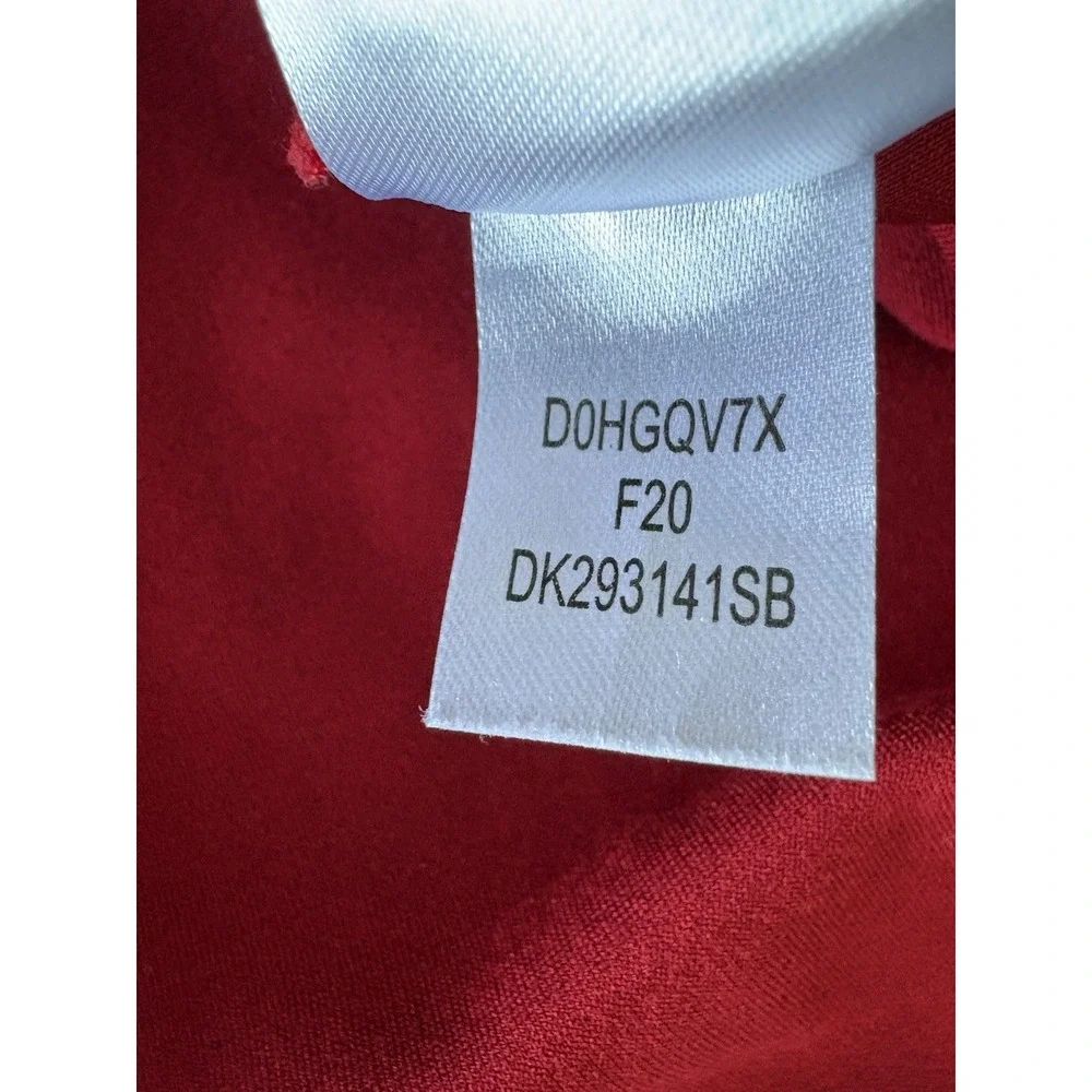 Donna Karan Red‎ Semi-Pleated Midi Fit And Flare Skirt Flirty Classic Size Large